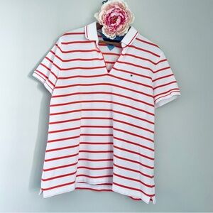 Tommy Hilfiger Red and White Striped Blouse